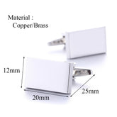 Plain And Simple Metal Rectangular High Quality Business Shirt Cufflinks